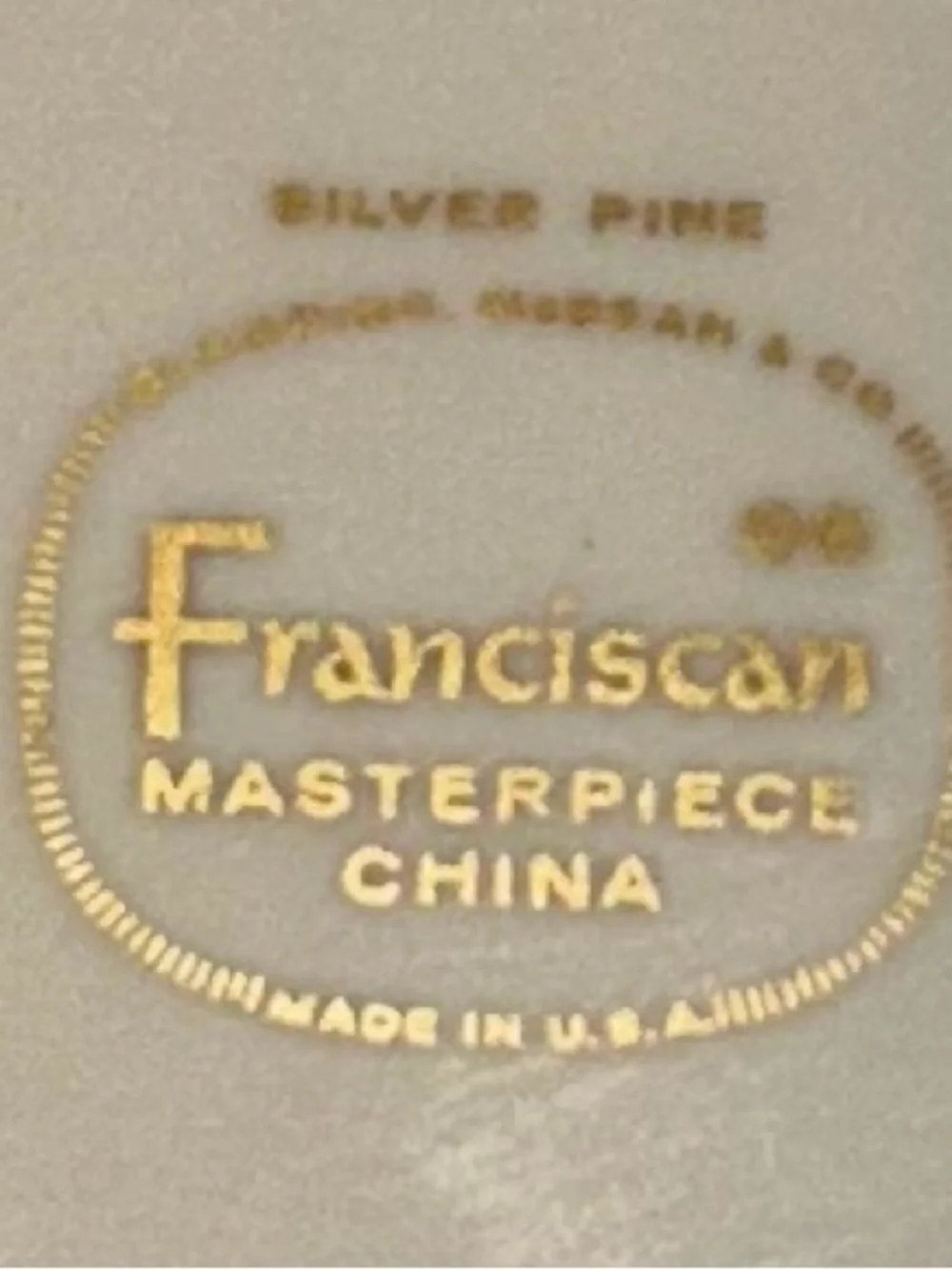 Franciscan Fine China: 'Silver Pine' China, Made in the USA